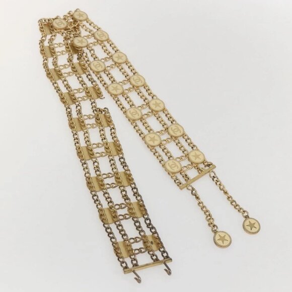 CHANEL Chain Belt metal Gold CC Auth 159438SAM main image 9